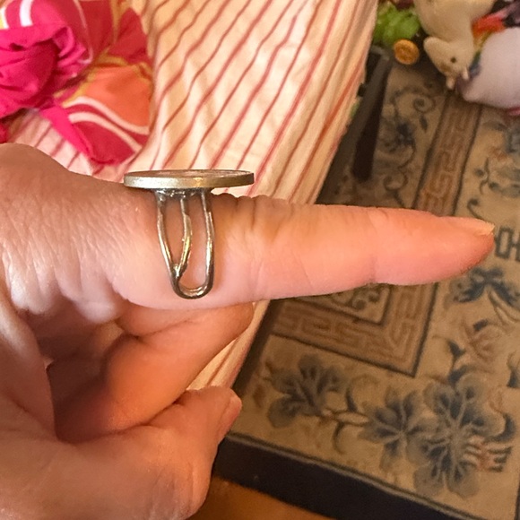 Silver Coin Ring - Simple Stackable Band - Picture 5 of 5
